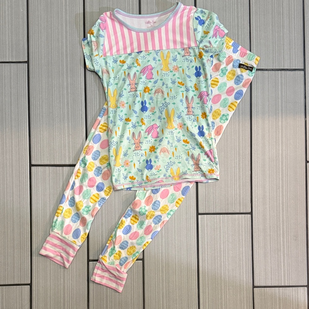 Matilda Jane Multicolor Bunny Print Kids Pajama Set